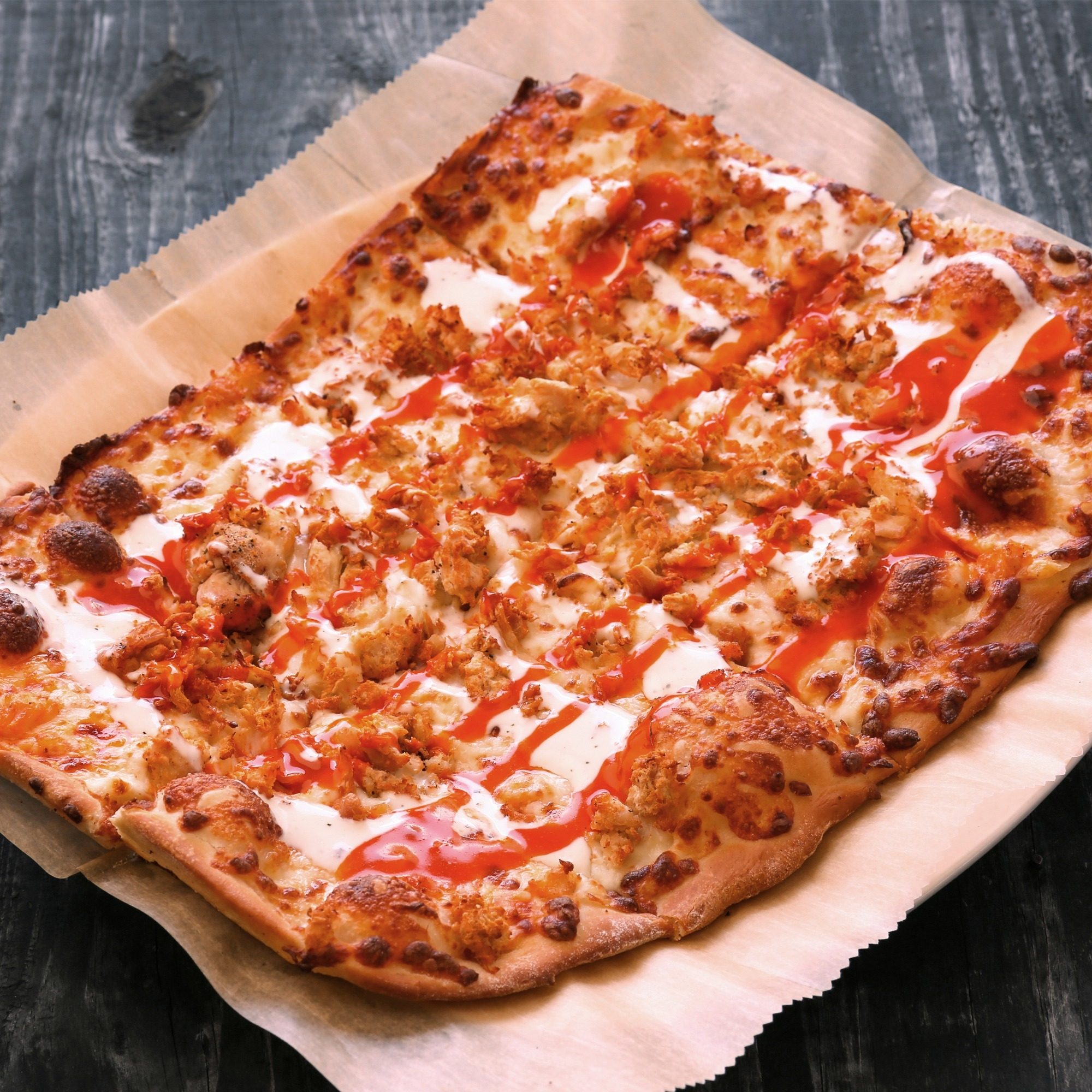 Personal Buffalo Chicken Pizza.